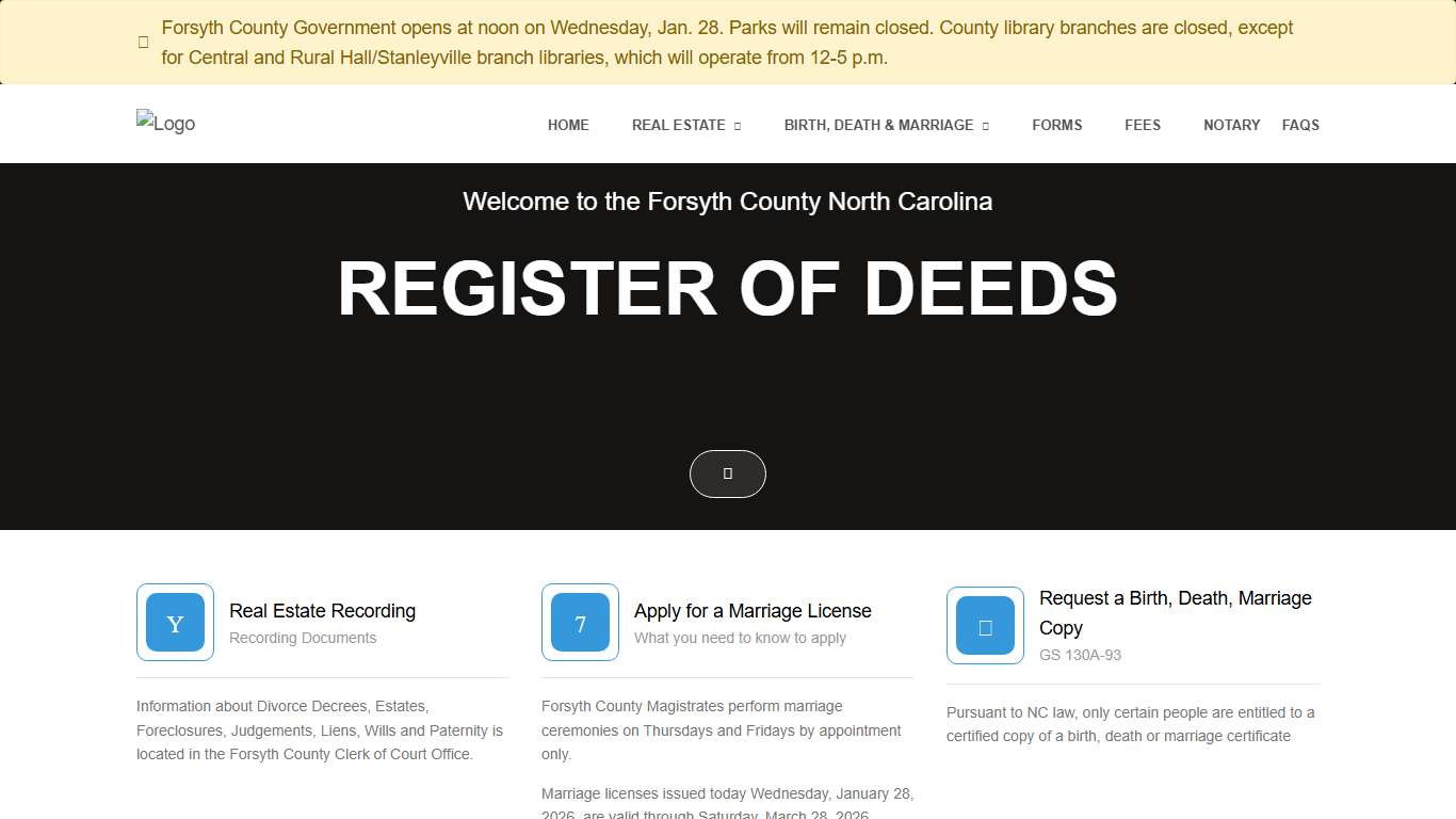 Register of Deeds Forsyth County Government Forsyth County North Carolina